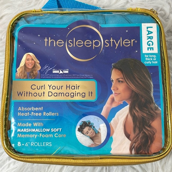 THE SLEEP STYLER Over Night Curls 8 Rollers Curlers 6" As seen on Shark Tank - Picture 1 of 2